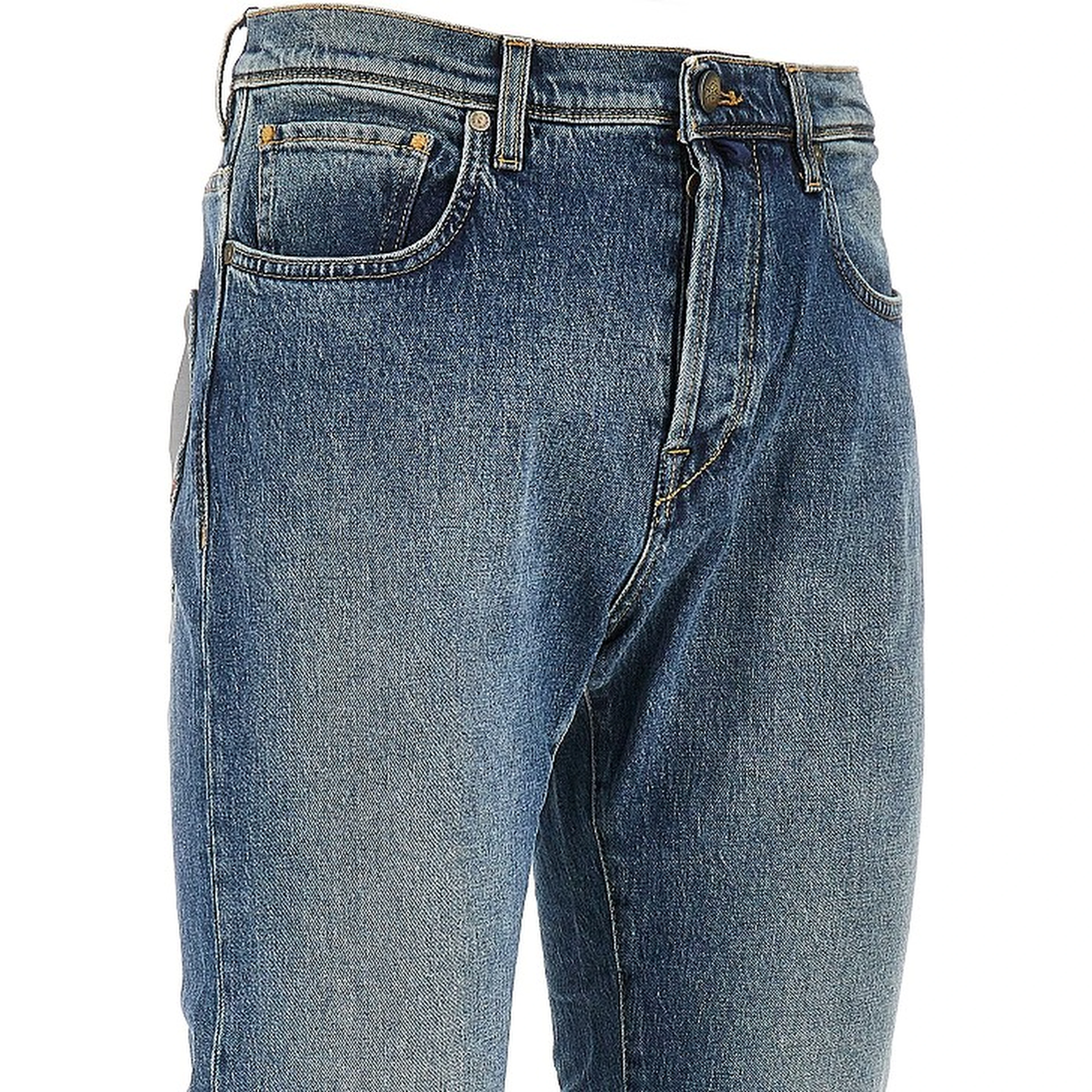 Stretch denim tapered fit jeans