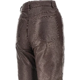 Leather straight leg pants