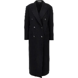 Wool and cashmere long coat