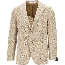 Mouliné virgin wool single-breasted jacket