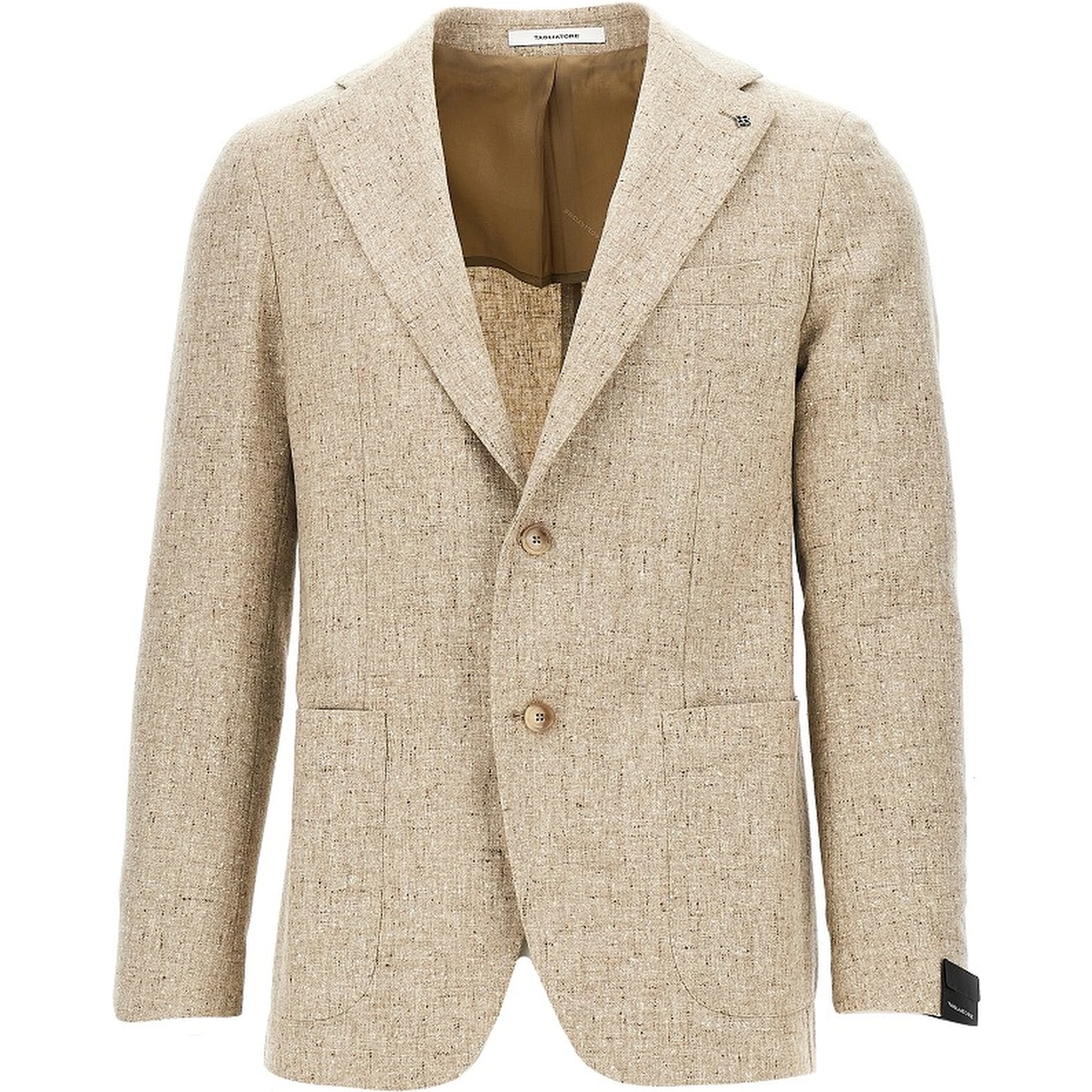 Mouliné virgin wool single-breasted jacket