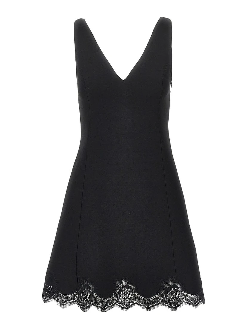 Crepe Couture mini dress with lace