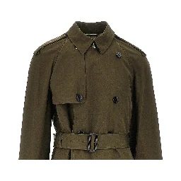 Cotton long trench coat