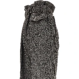 Check wool pants with belt