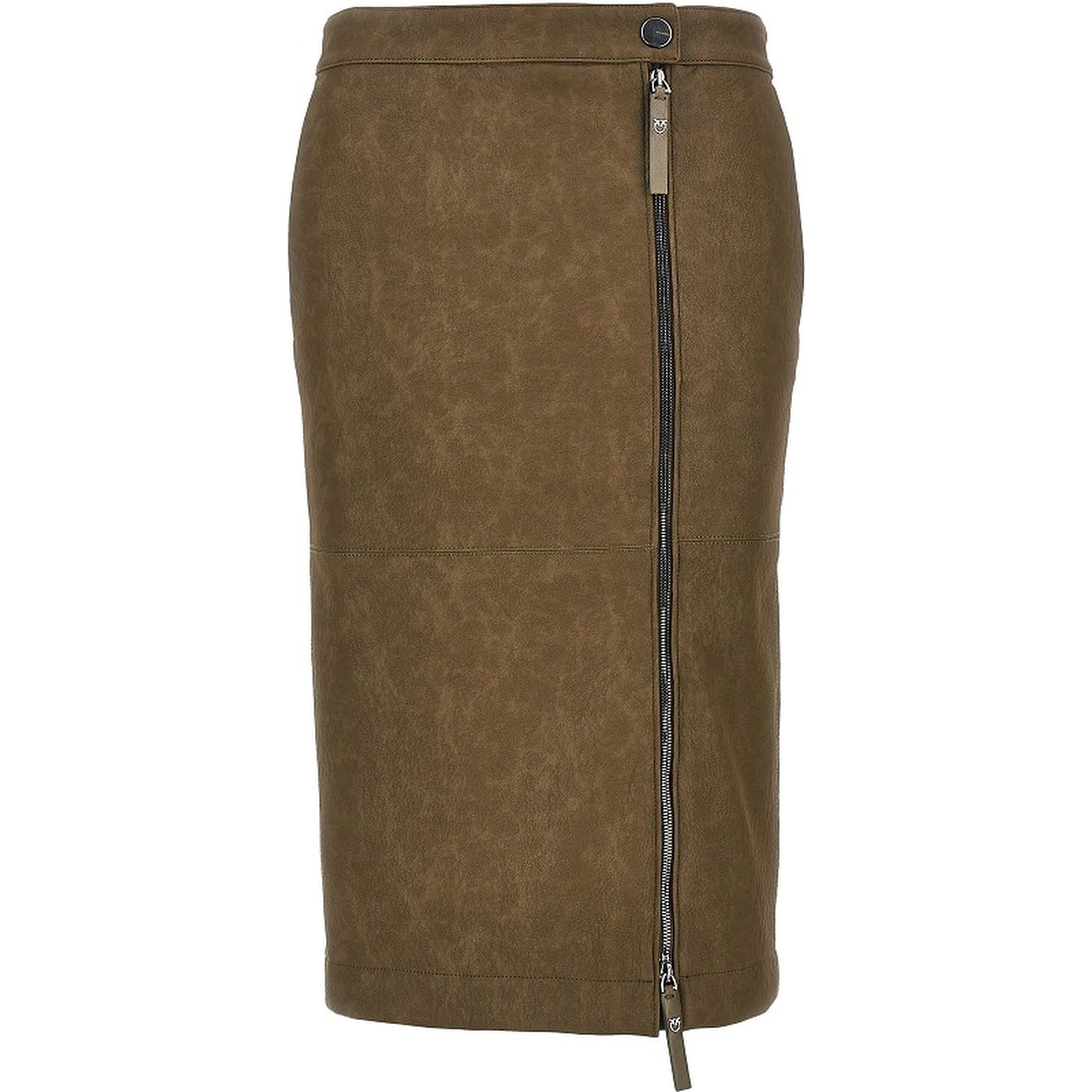 Faux nubuck leather pencil skirt