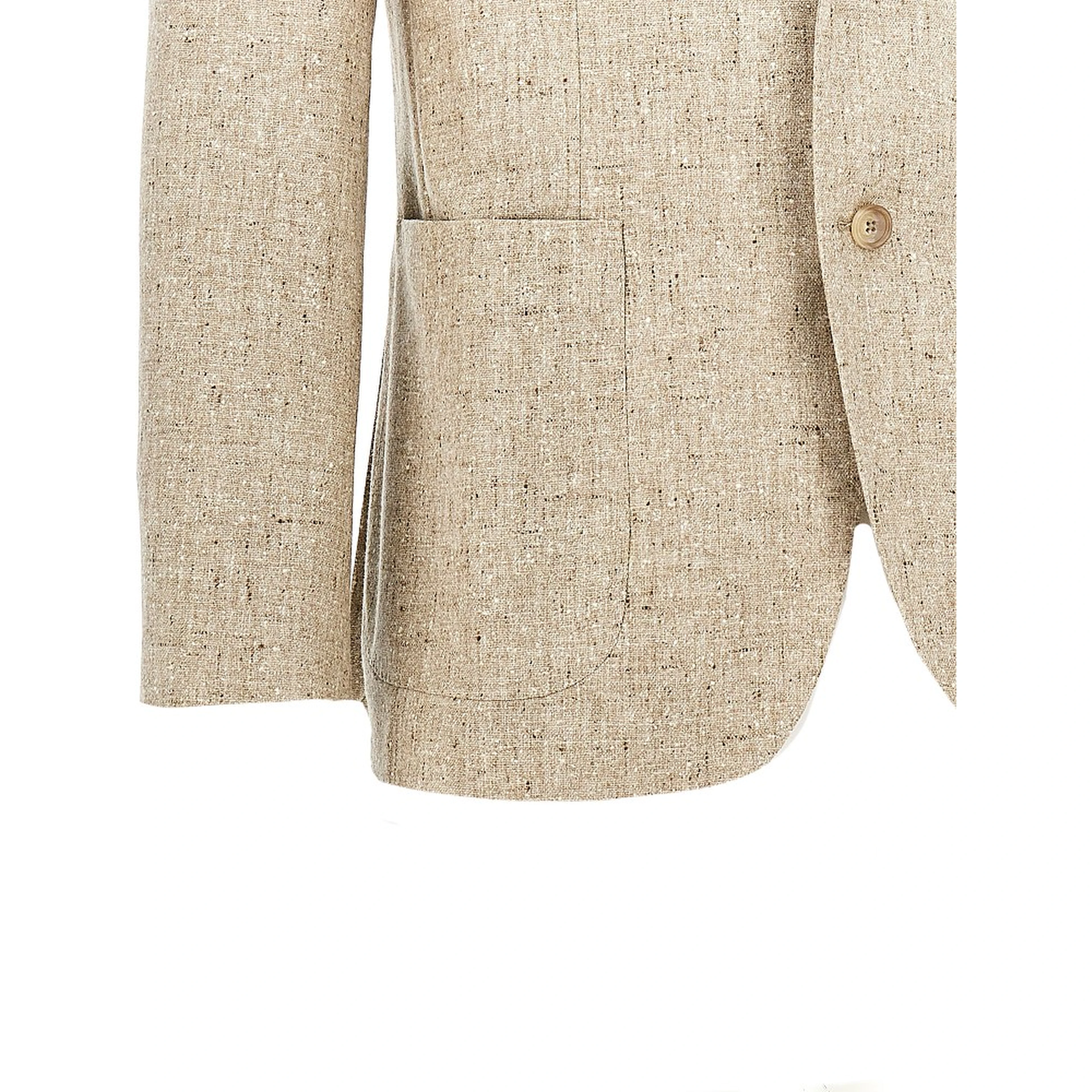 Mouliné virgin wool single-breasted jacket