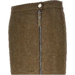 Faux nubuck leather pencil skirt