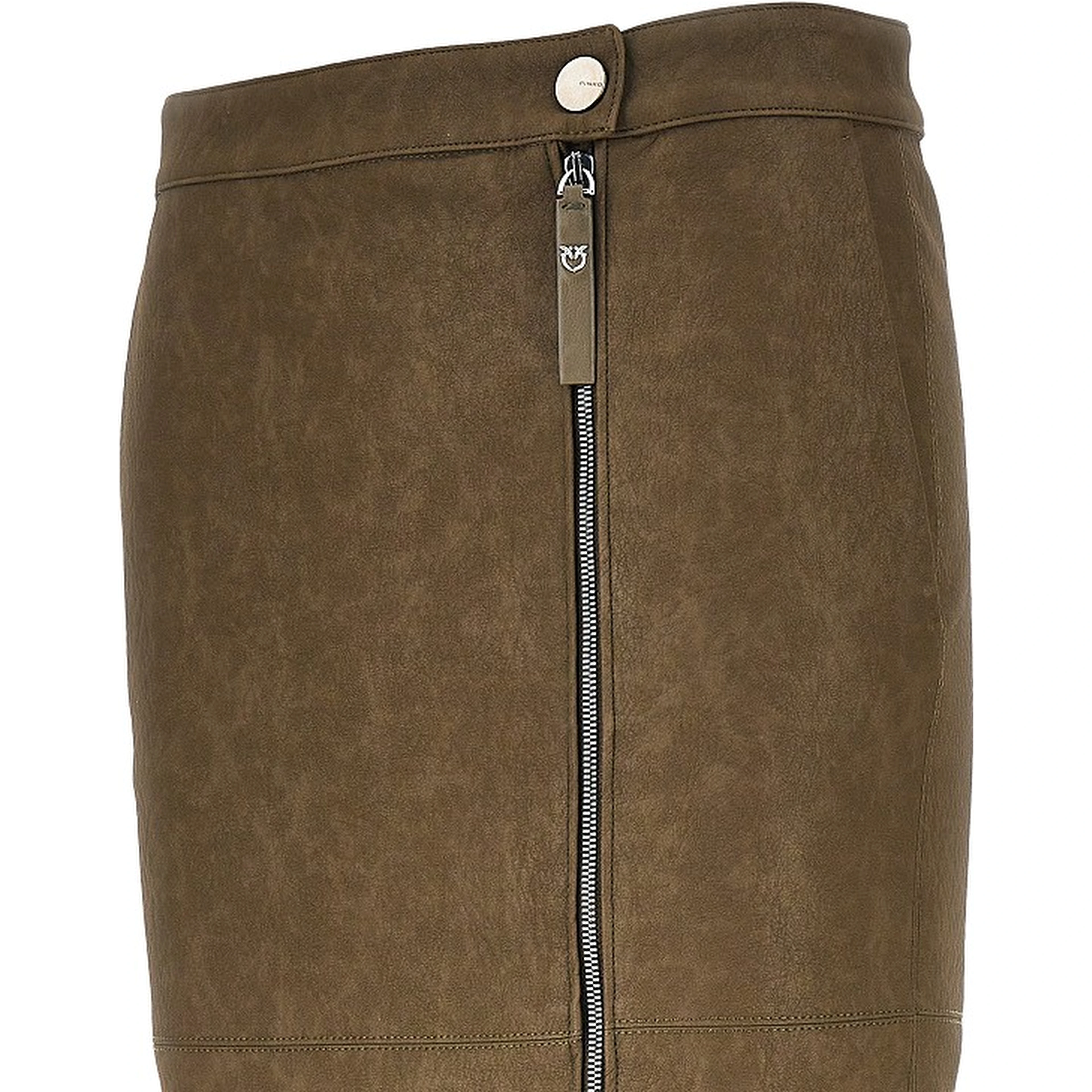 Faux nubuck leather pencil skirt