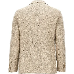 Mouliné virgin wool single-breasted jacket
