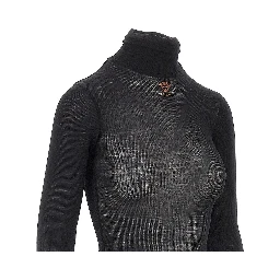 Ribbed wool turtleneck top