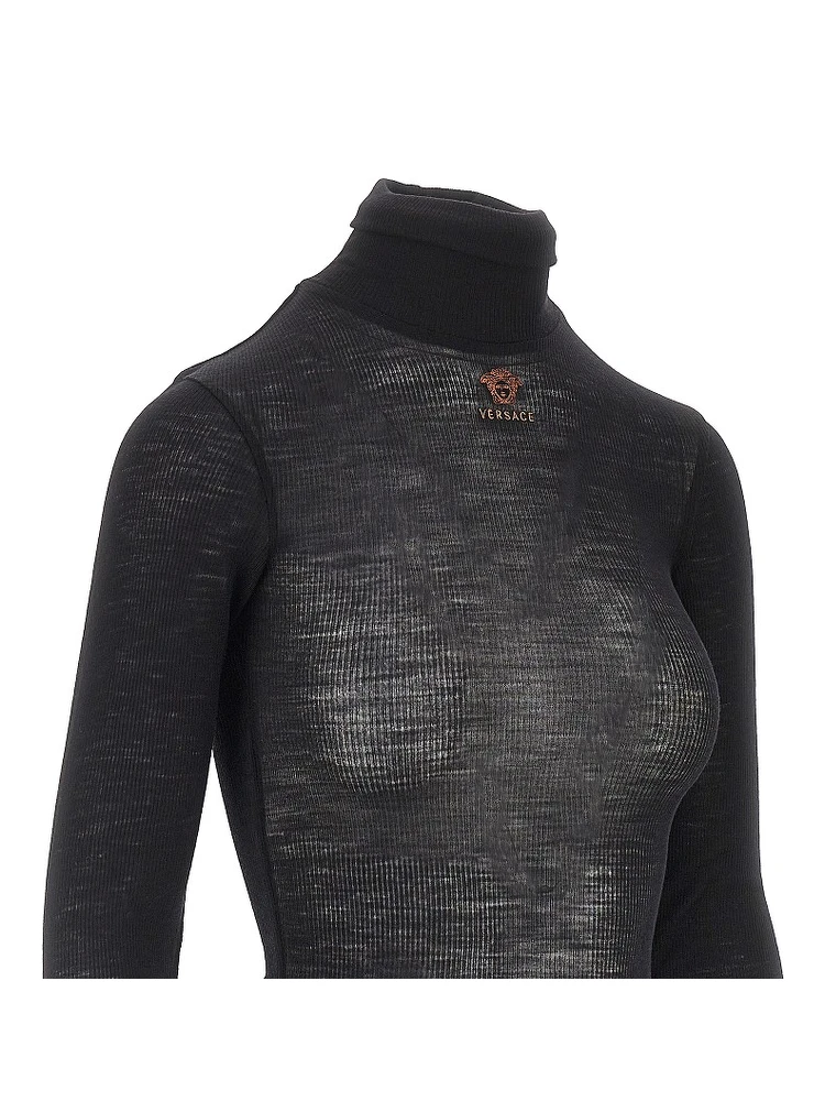 Ribbed wool turtleneck top alternative