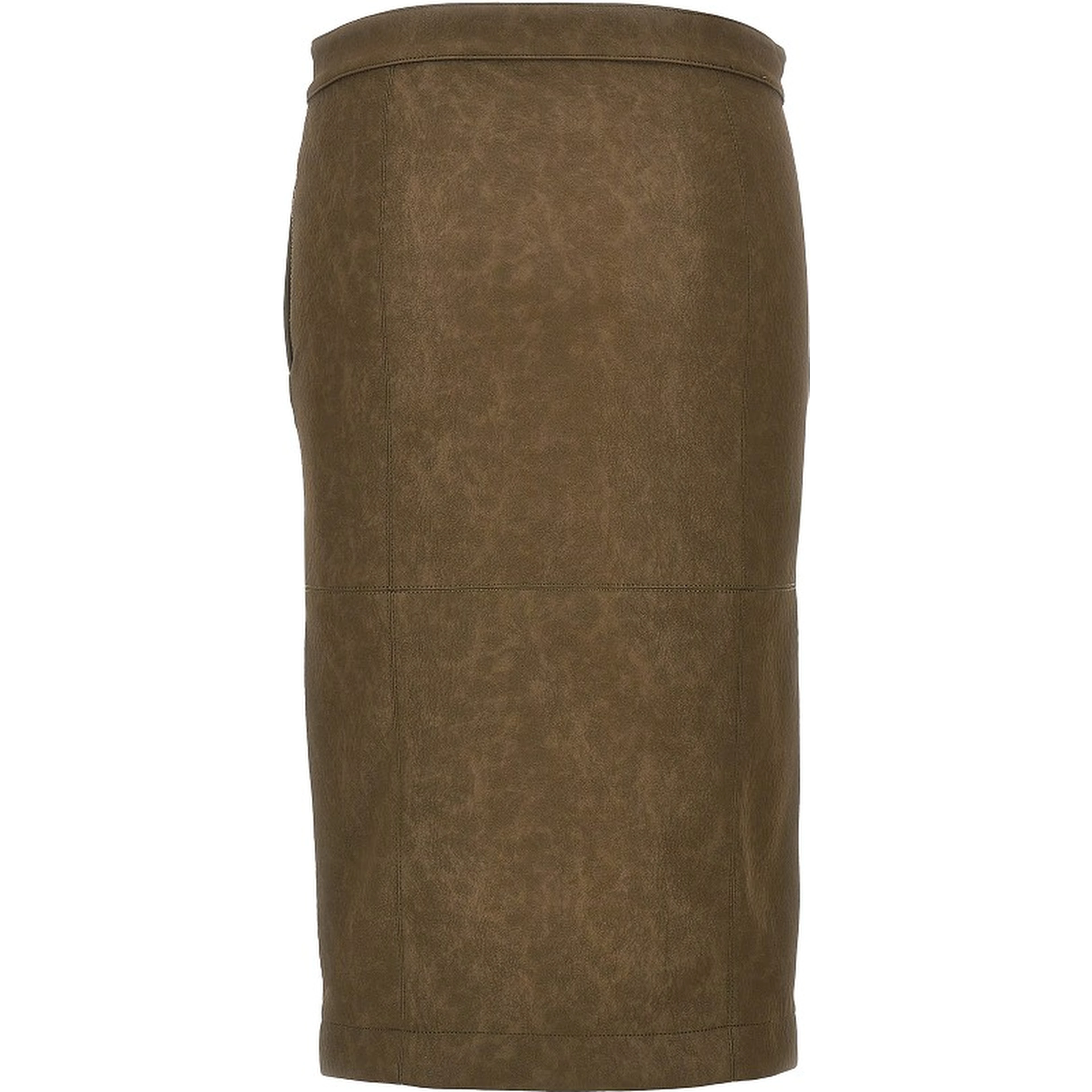 Faux nubuck leather pencil skirt