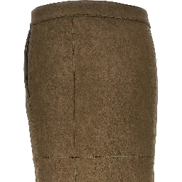 Faux nubuck leather pencil skirt