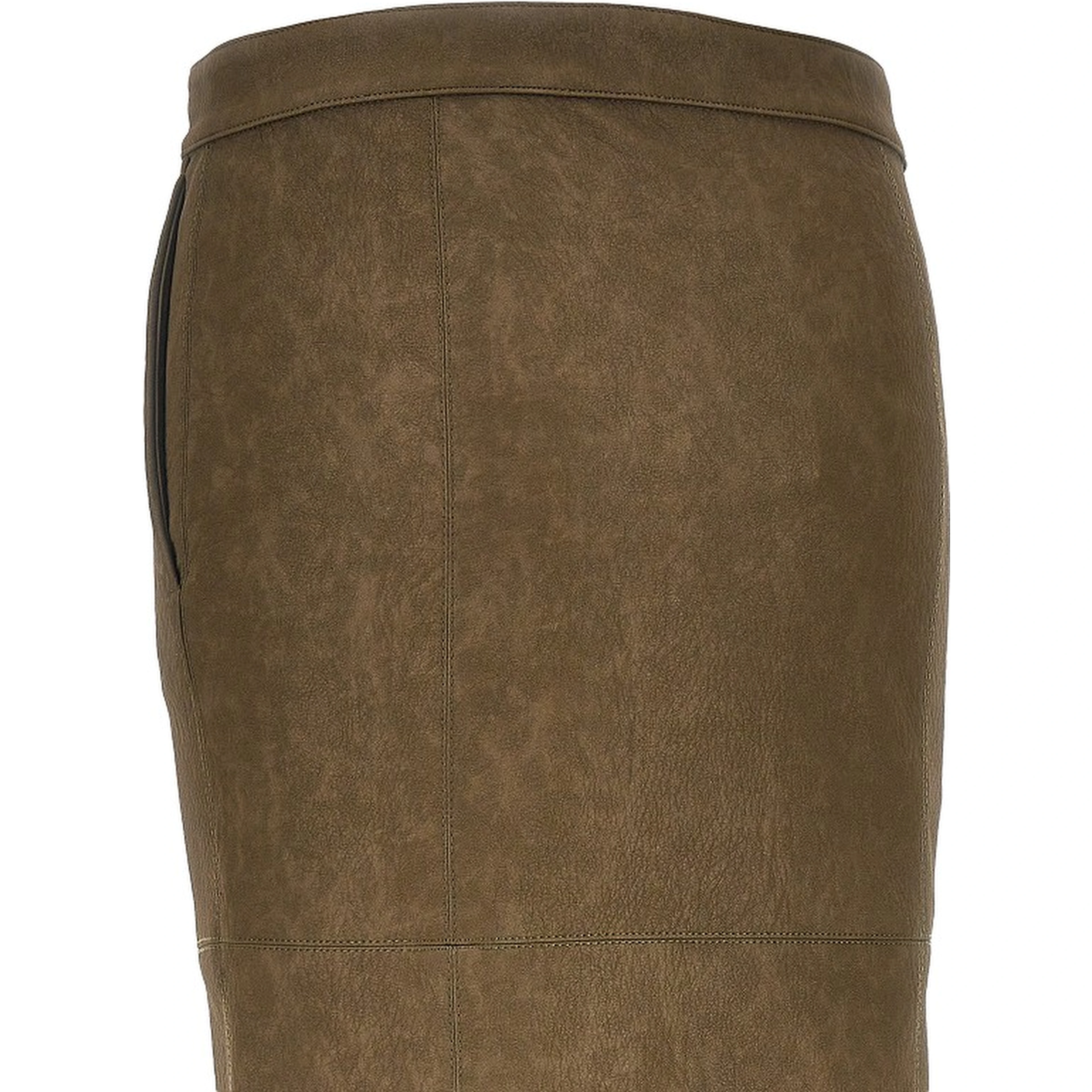 Faux nubuck leather pencil skirt