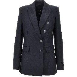 Wool-blend double-breasted colsure