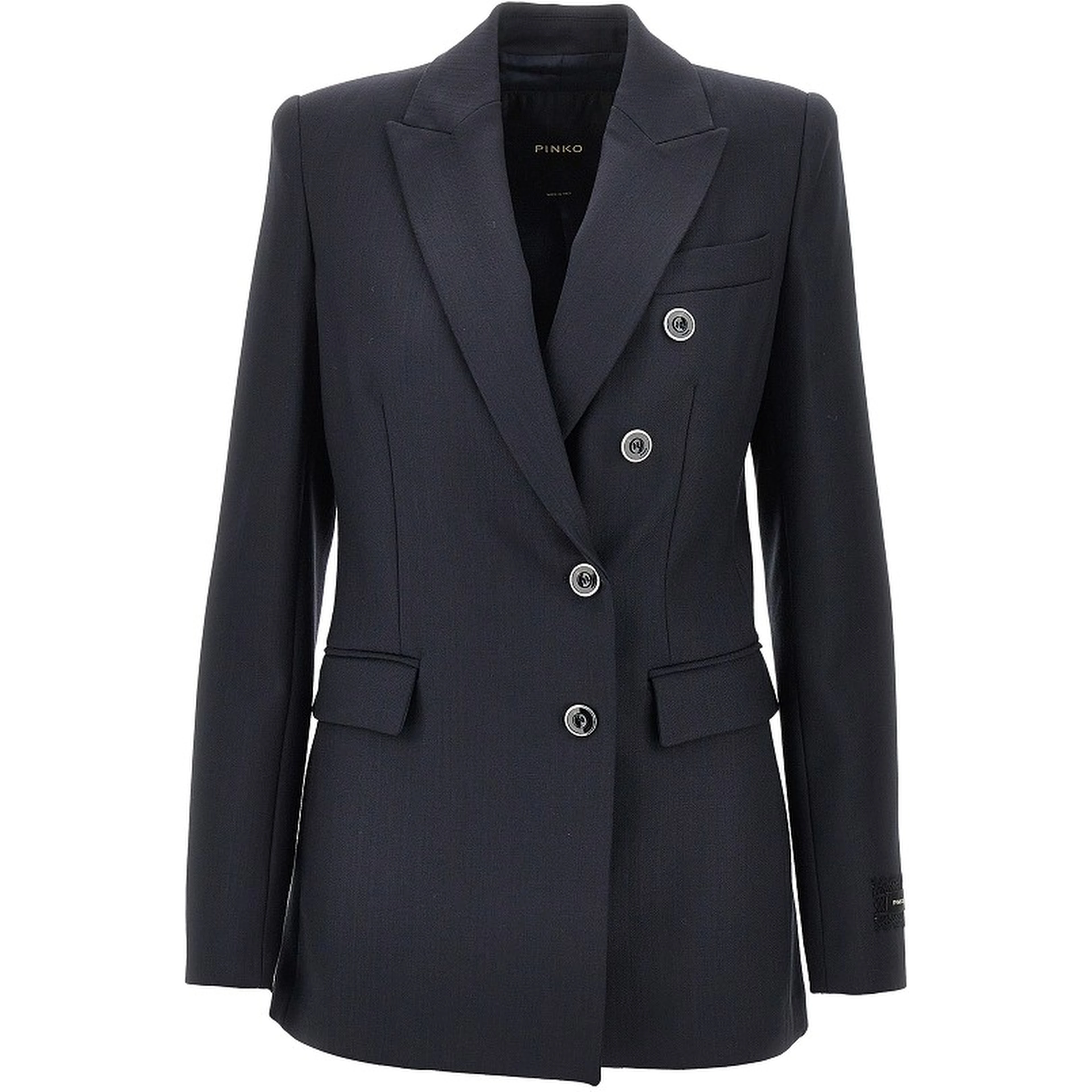 Wool-blend double-breasted colsure