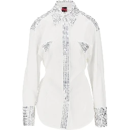 Strass-embellished poplin shirt