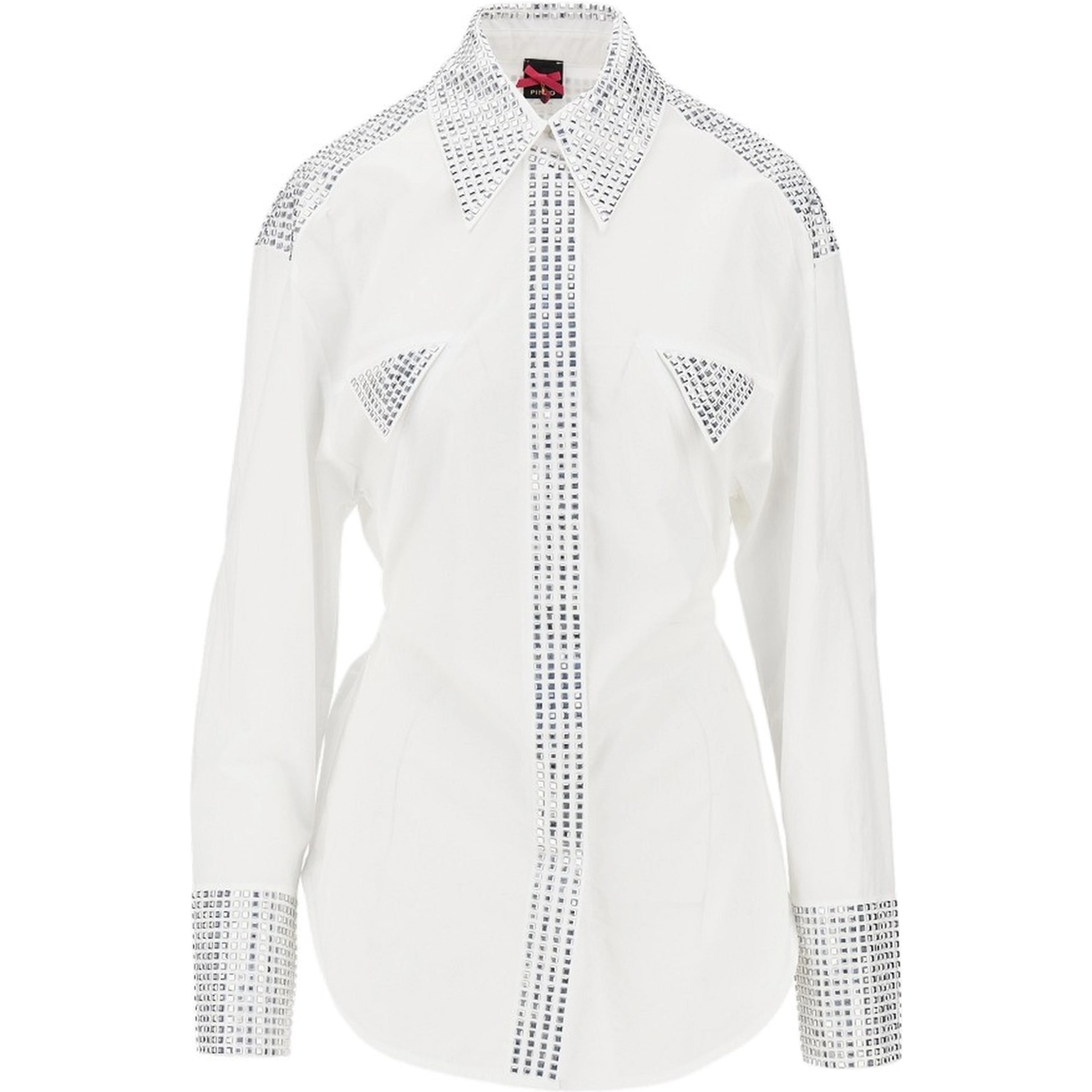 Strass-embellished poplin shirt