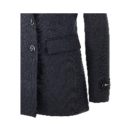 Wool-blend double-breasted colsure