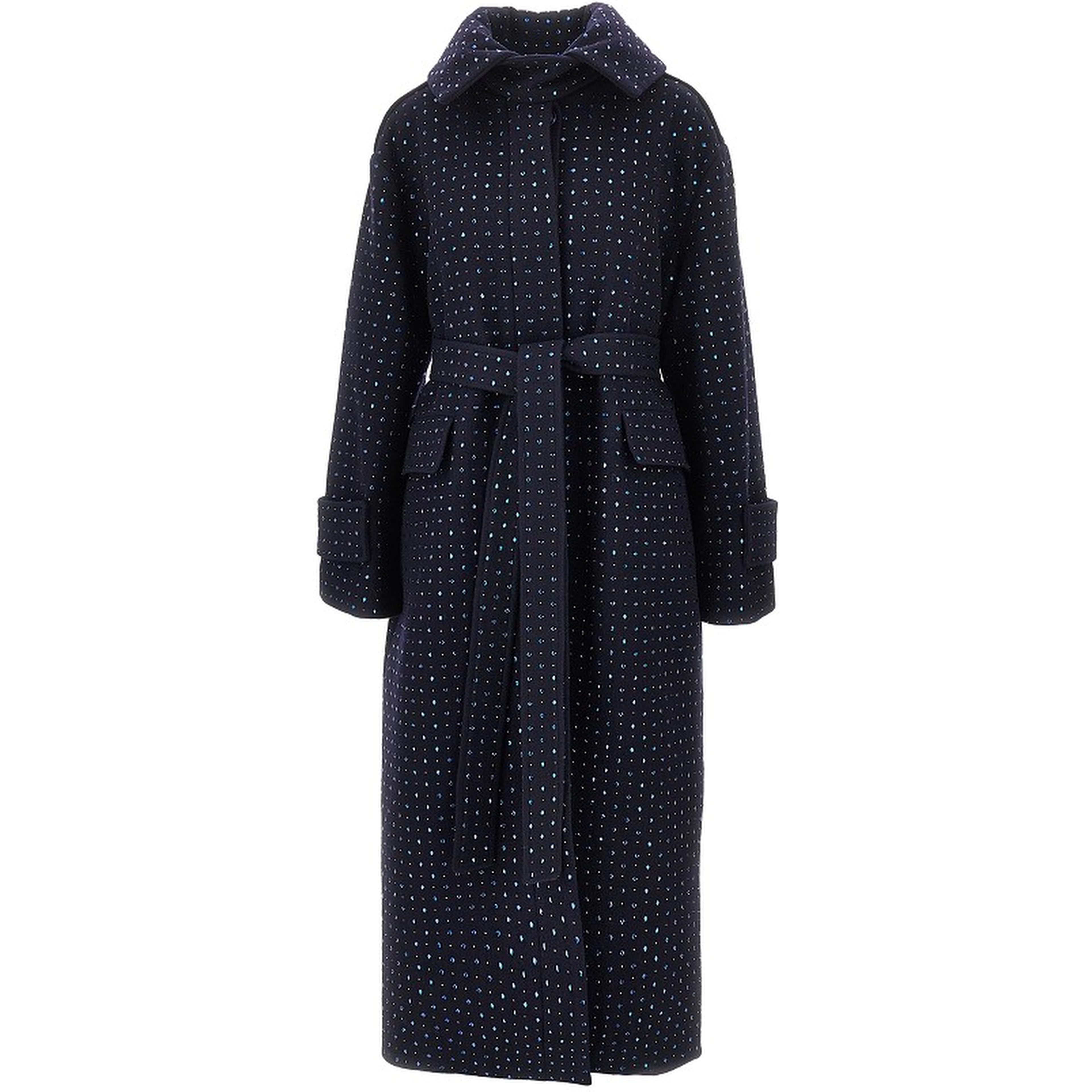 Full-strass wool long coat