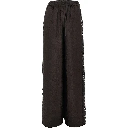 Jacquard pants with lace bands