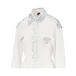 Strass-embellished poplin shirt