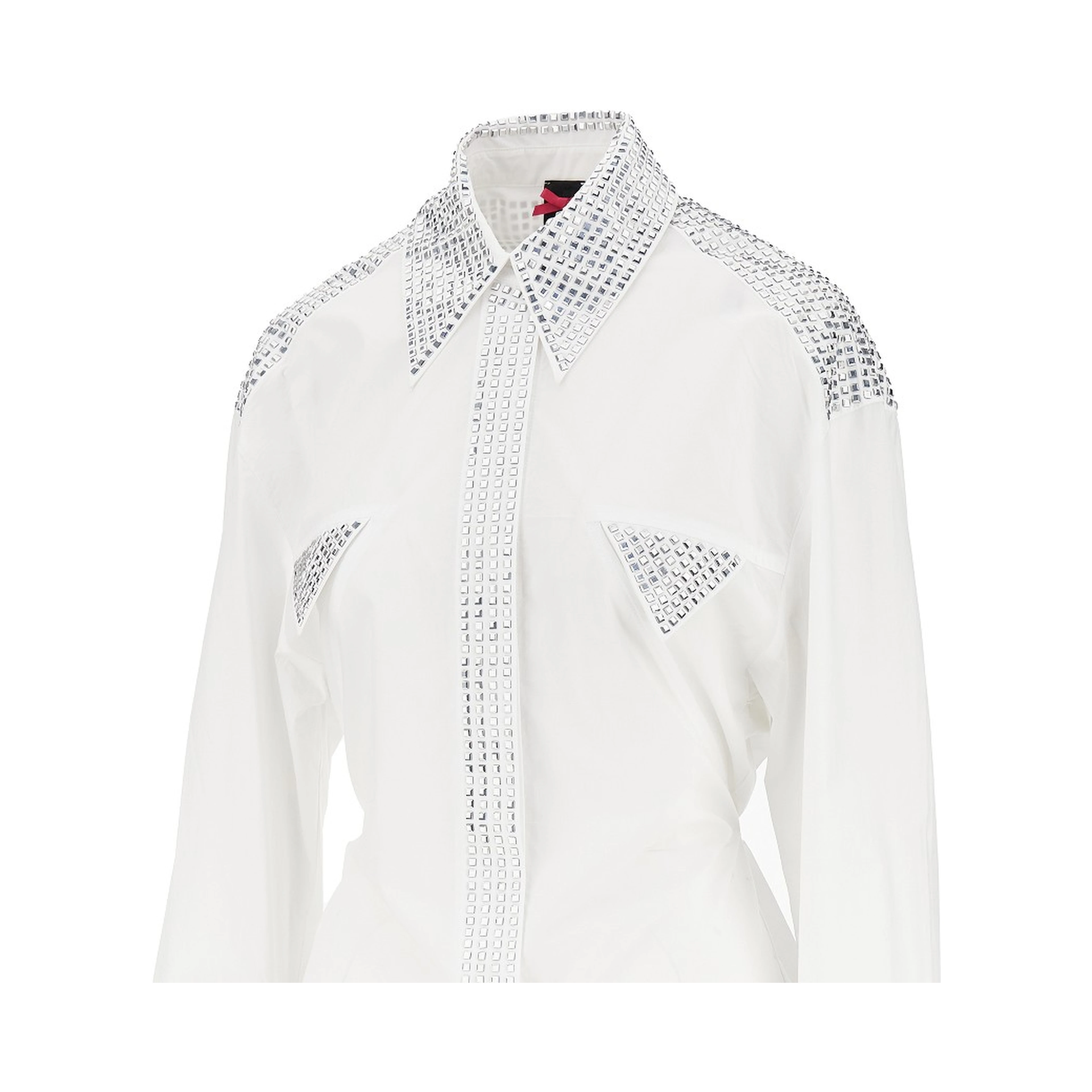 Strass-embellished poplin shirt