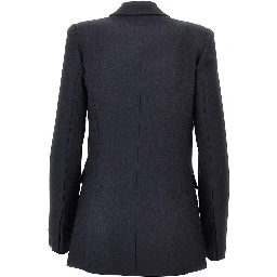 Wool-blend double-breasted colsure