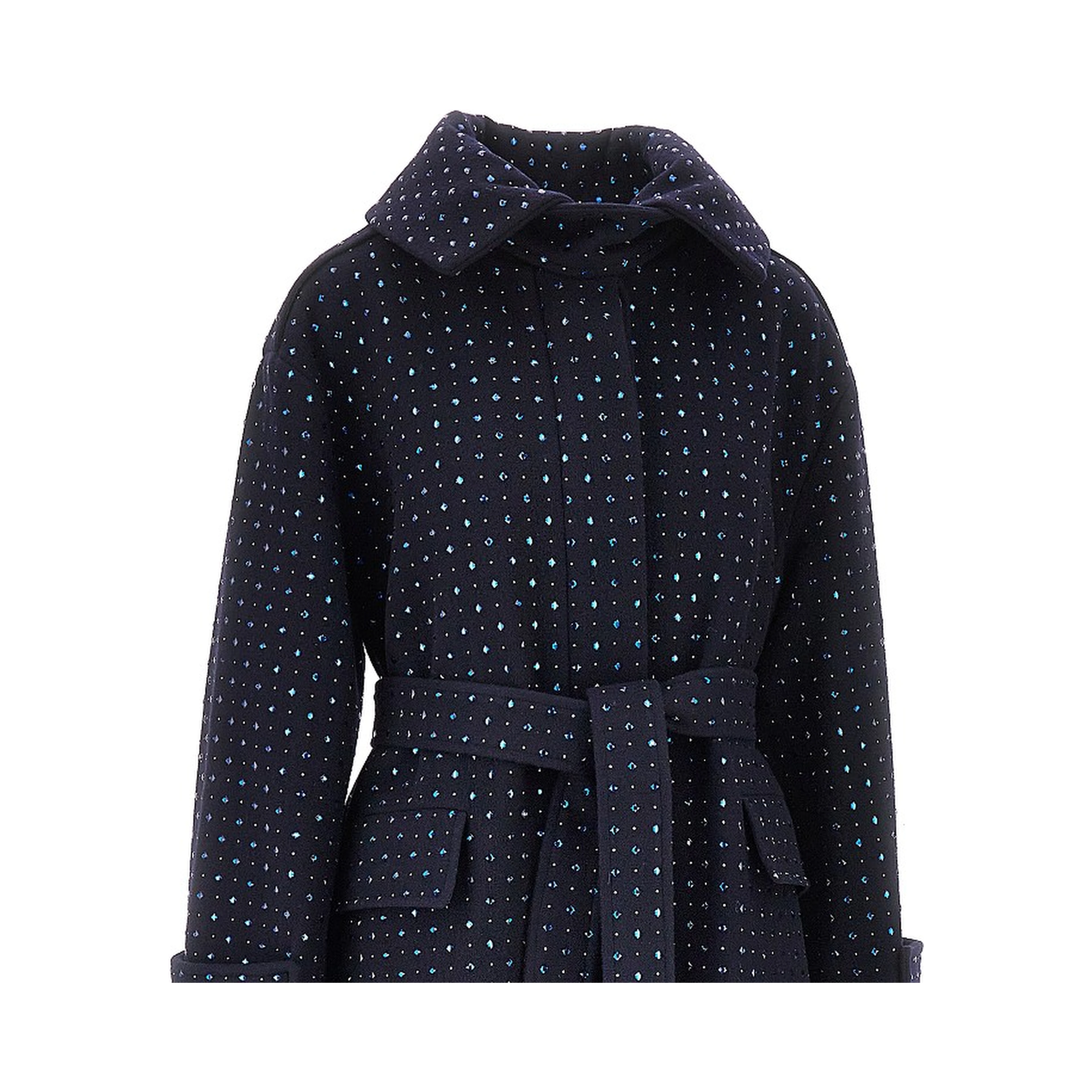 Full-strass wool long coat