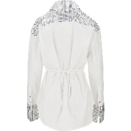 Strass-embellished poplin shirt