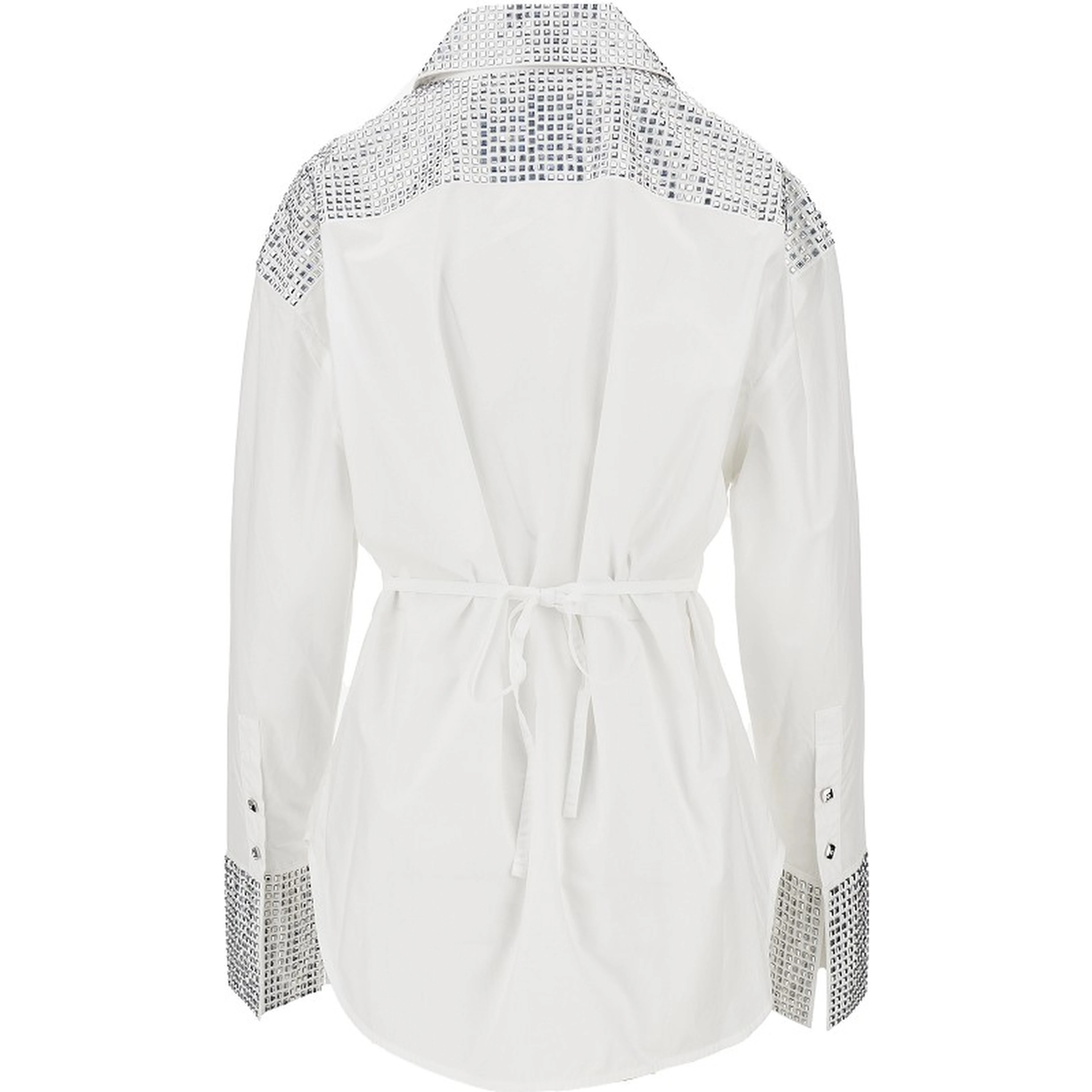 Strass-embellished poplin shirt
