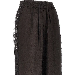 Jacquard pants with lace bands