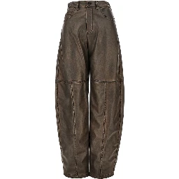 Faux leather Barrel Leg pants