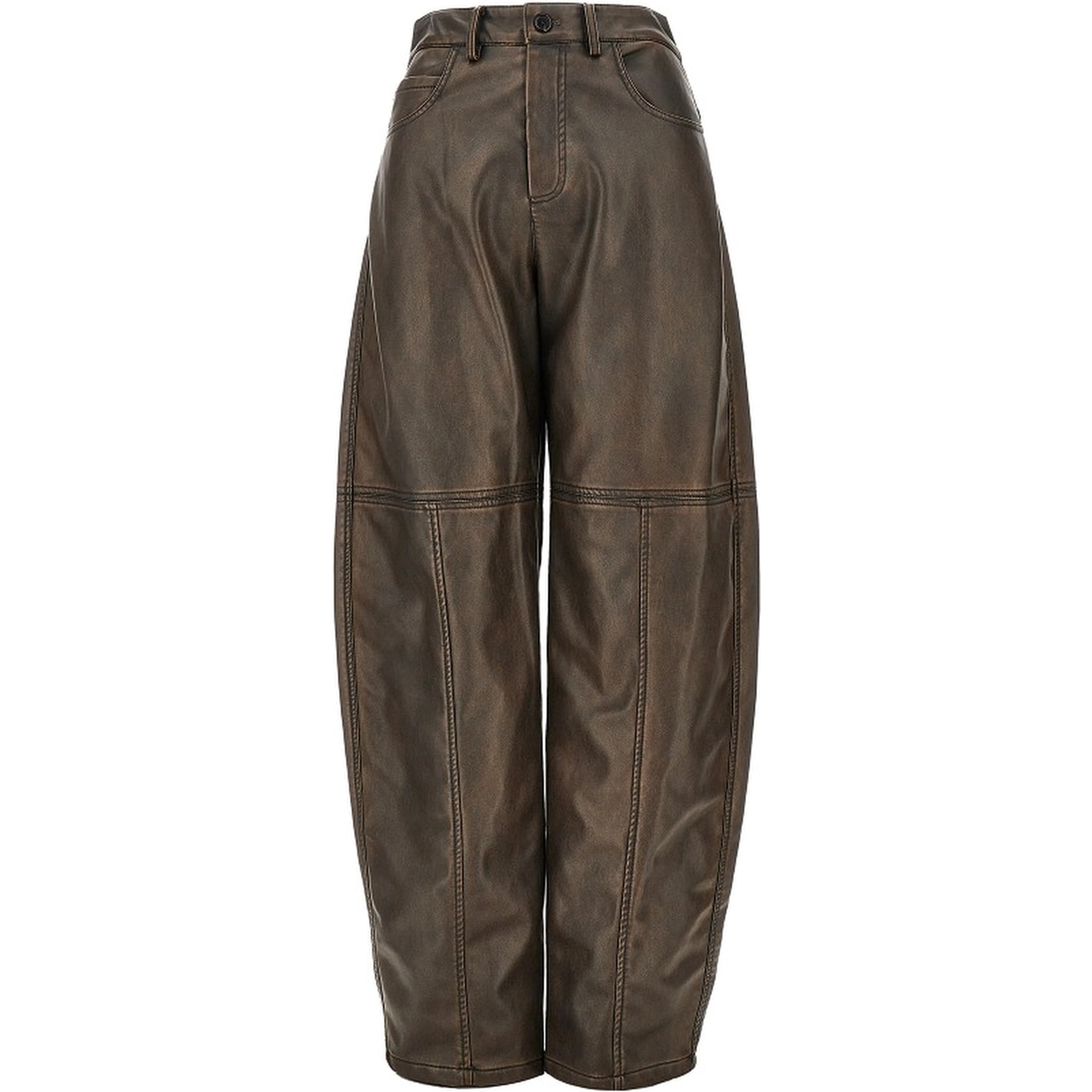 Faux leather Barrel Leg pants