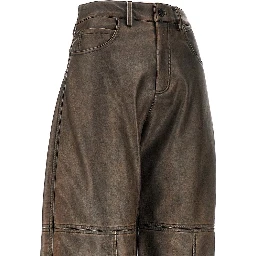 Faux leather Barrel Leg pants