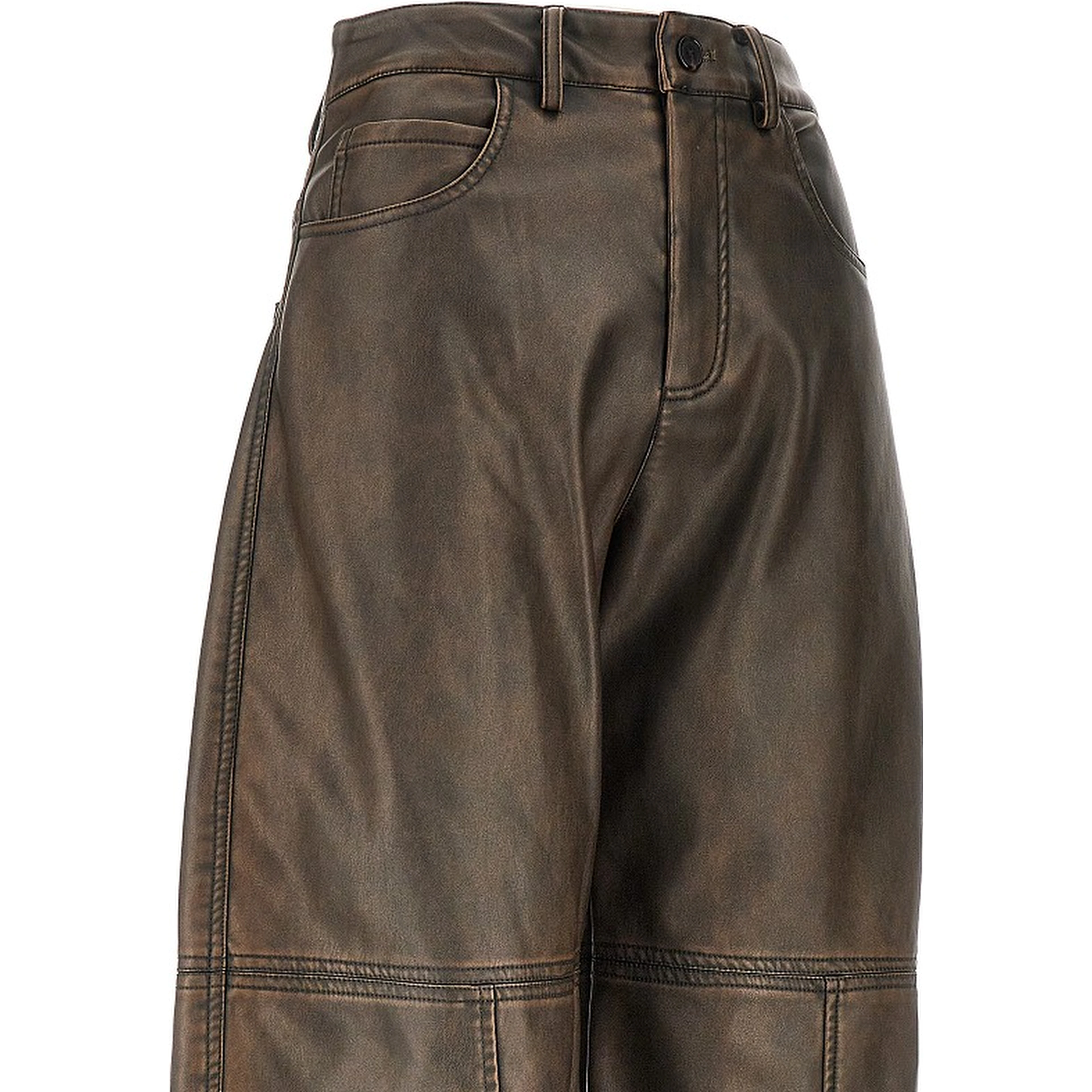 Faux leather Barrel Leg pants
