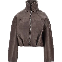 Leather Boxy jacket