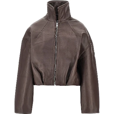 Leather Boxy jacket
