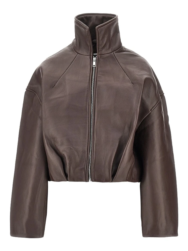 Leather Boxy jacket