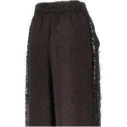 Jacquard pants with lace bands
