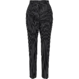 Pinstriped stretch wool pants