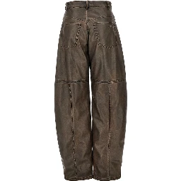 Faux leather Barrel Leg pants