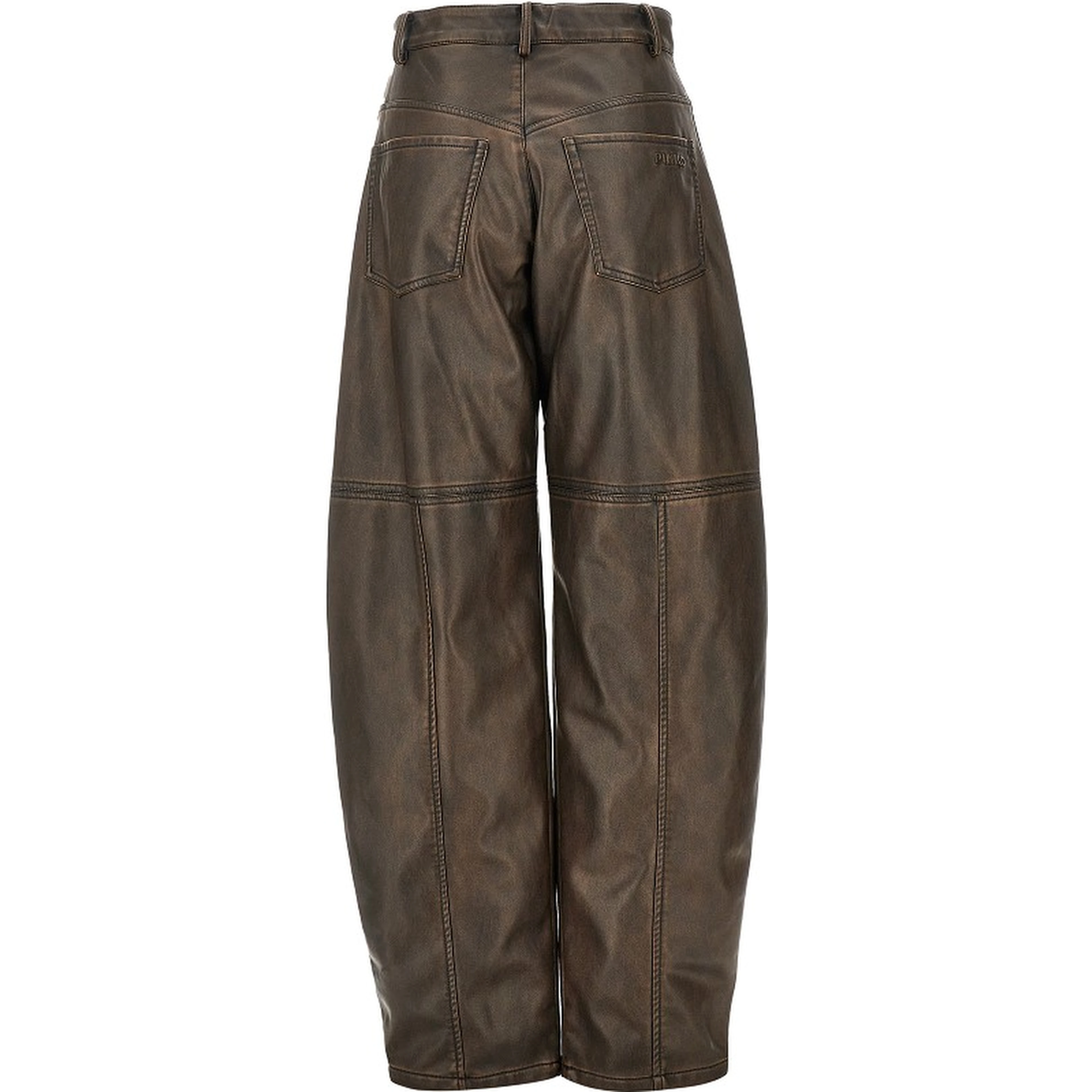 Faux leather Barrel Leg pants