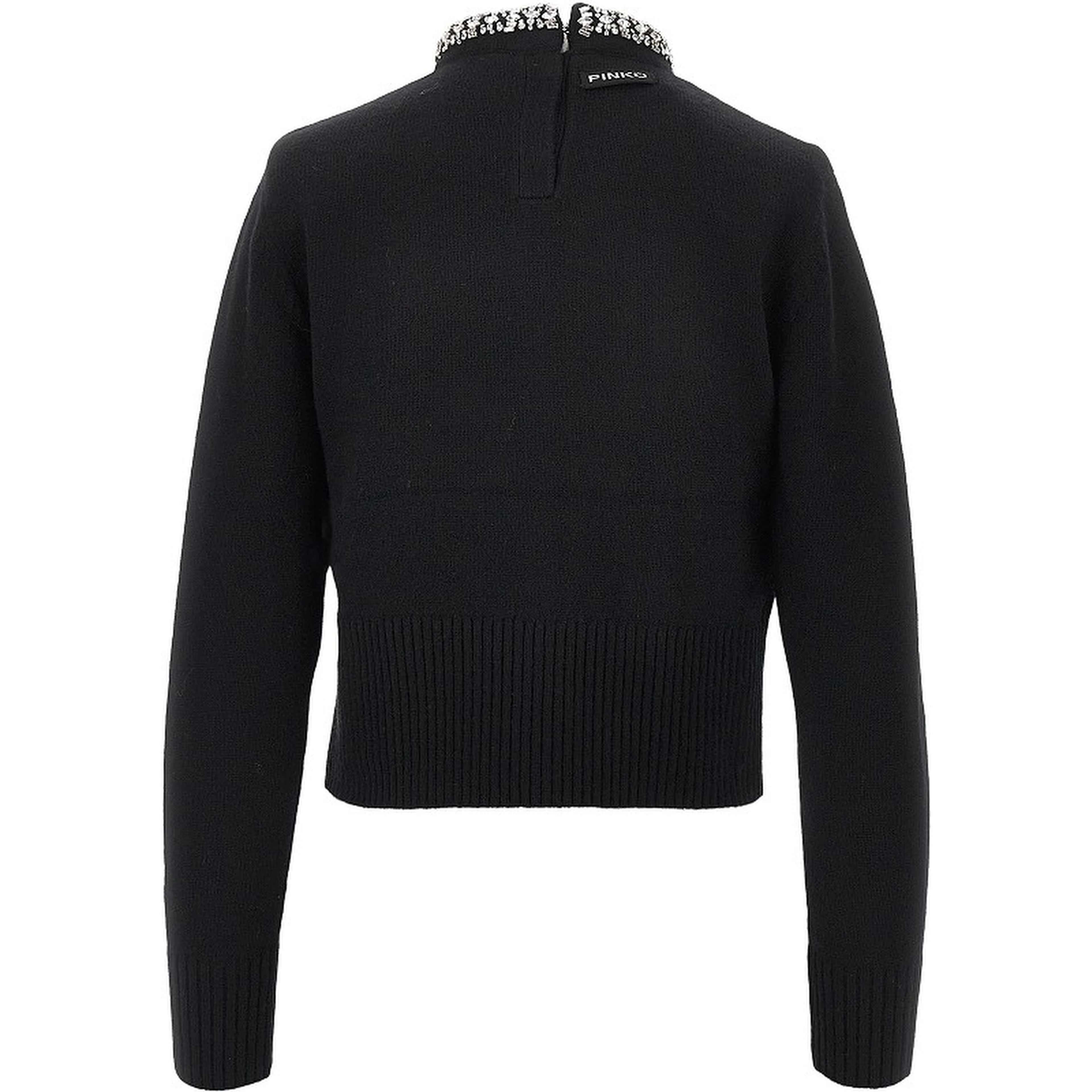 Knitted crewneck sweater with crystals
