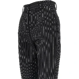 Pinstriped stretch wool pants