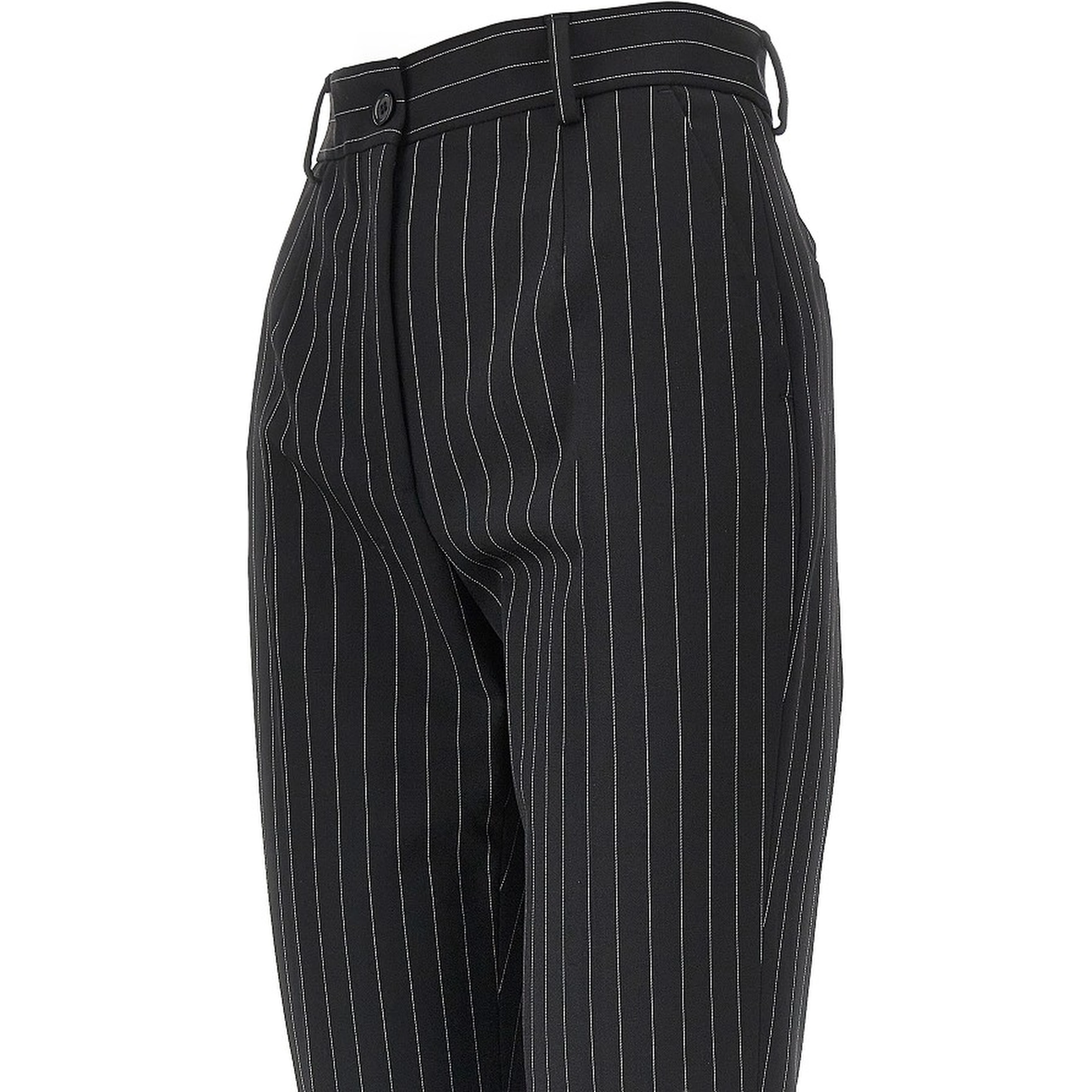 Pinstriped stretch wool pants