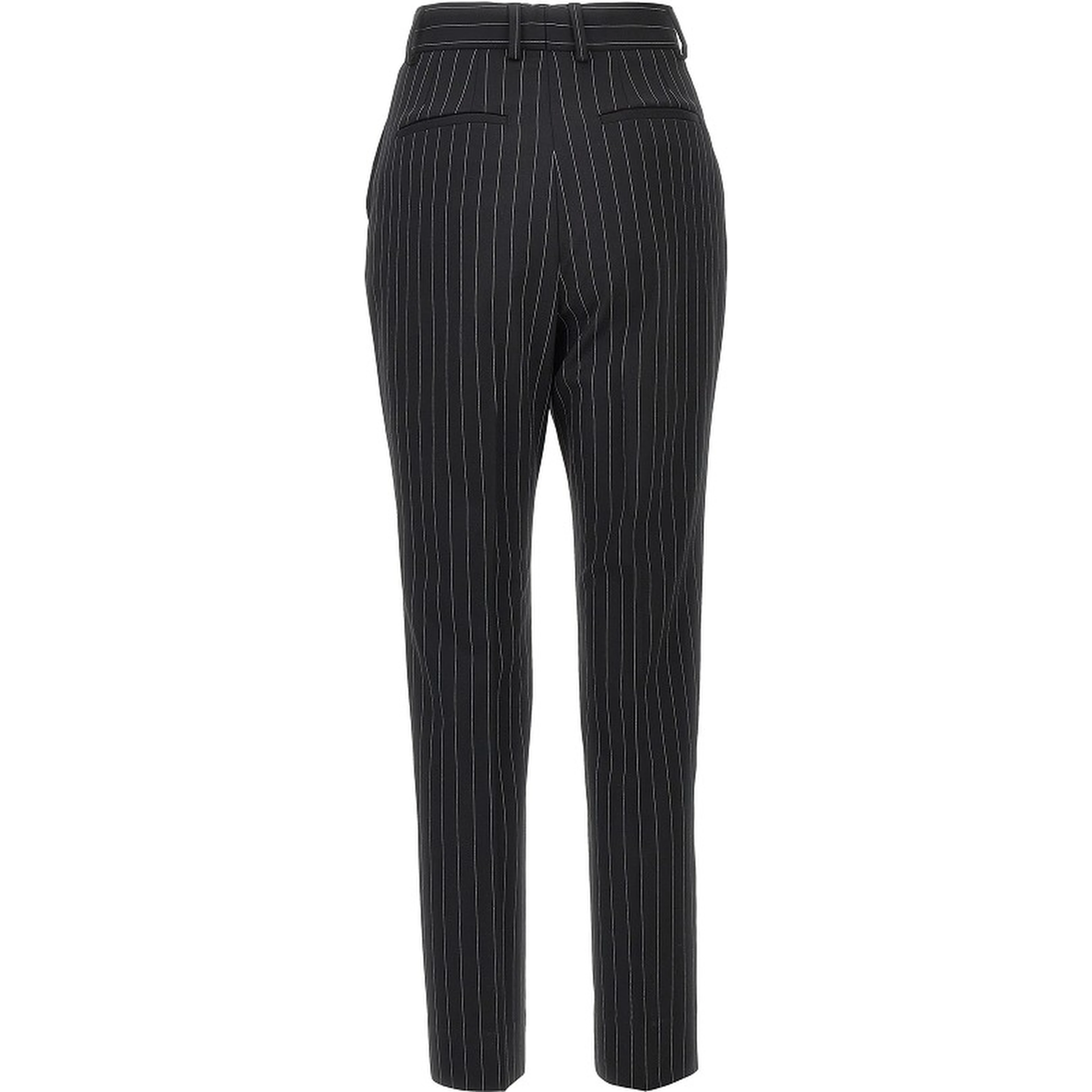 Pinstriped stretch wool pants