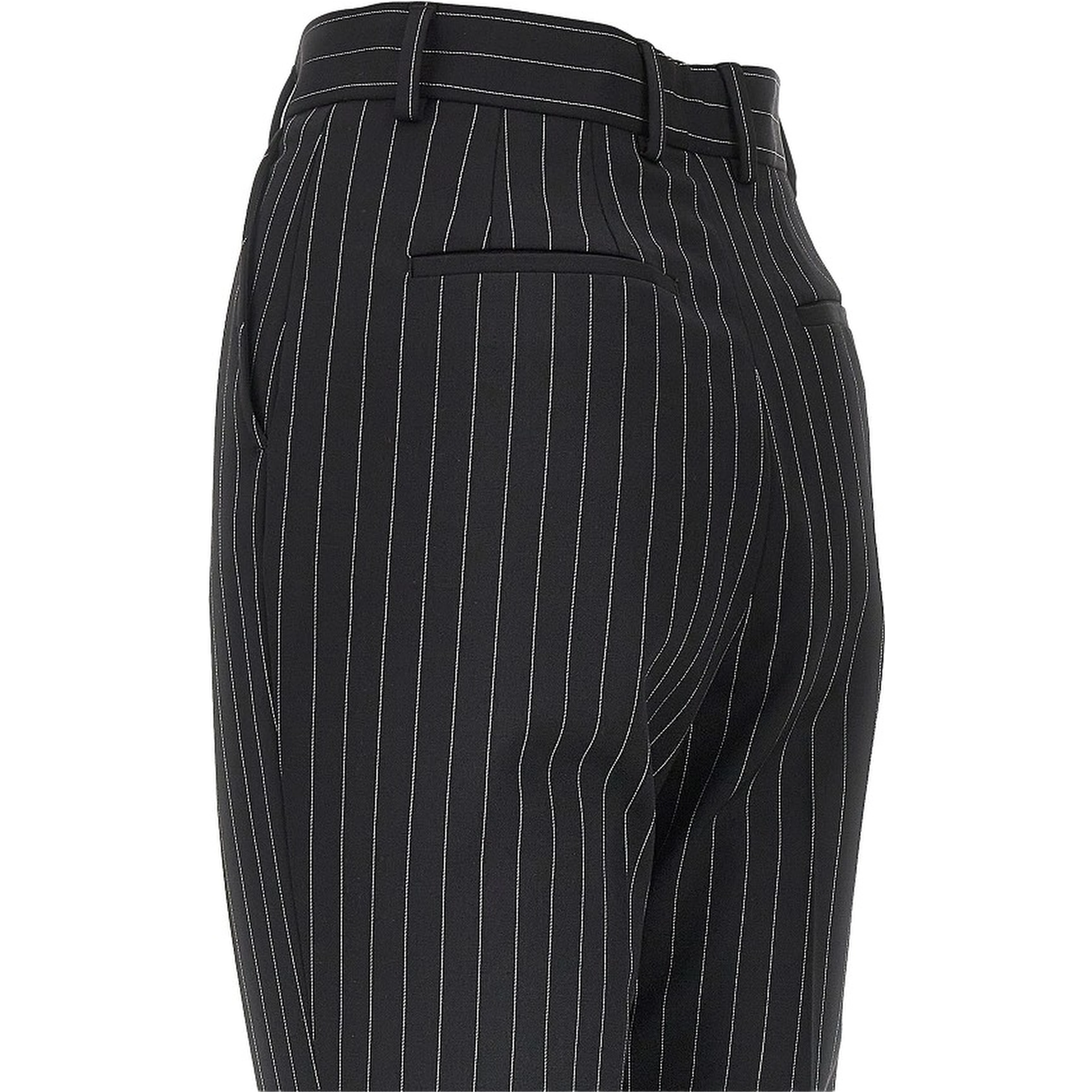 Pinstriped stretch wool pants