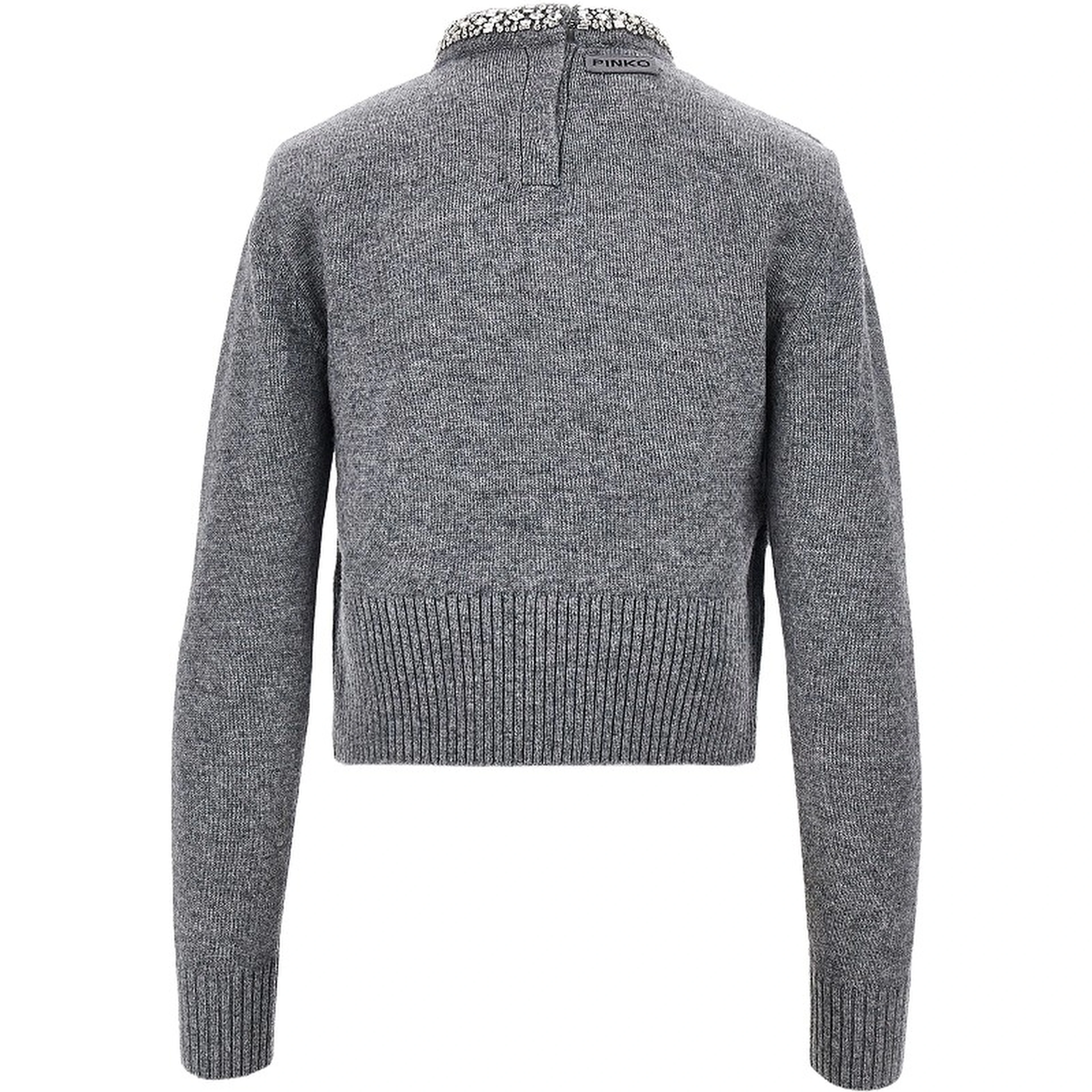 Knitted crewneck sweater with crystals