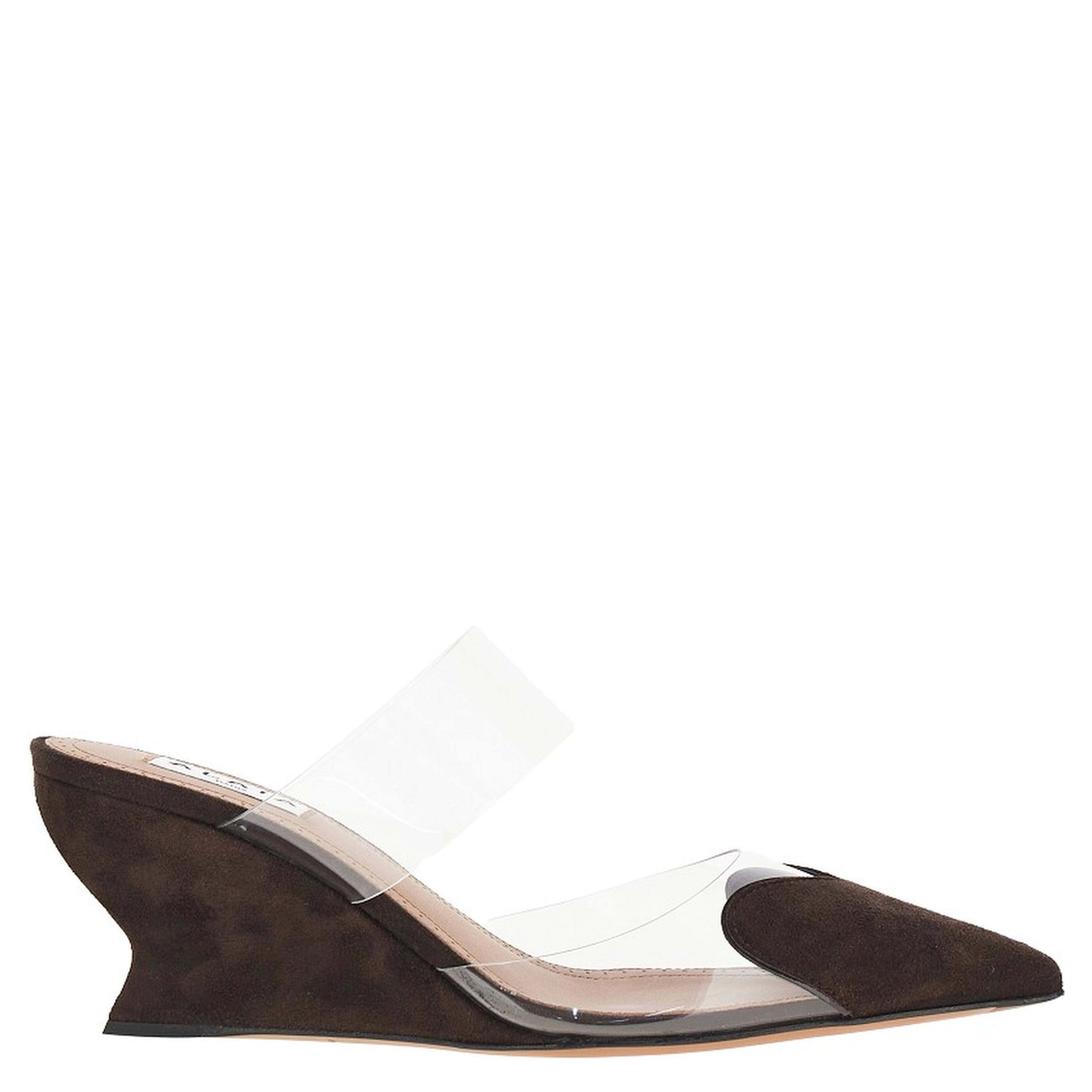 Suede leather 'Le Coeur' wedge mules